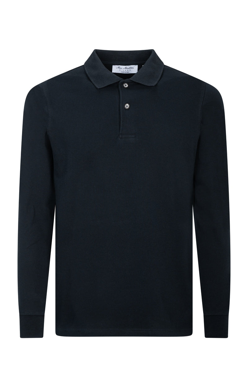 Polo Maniche Lunghe Nera