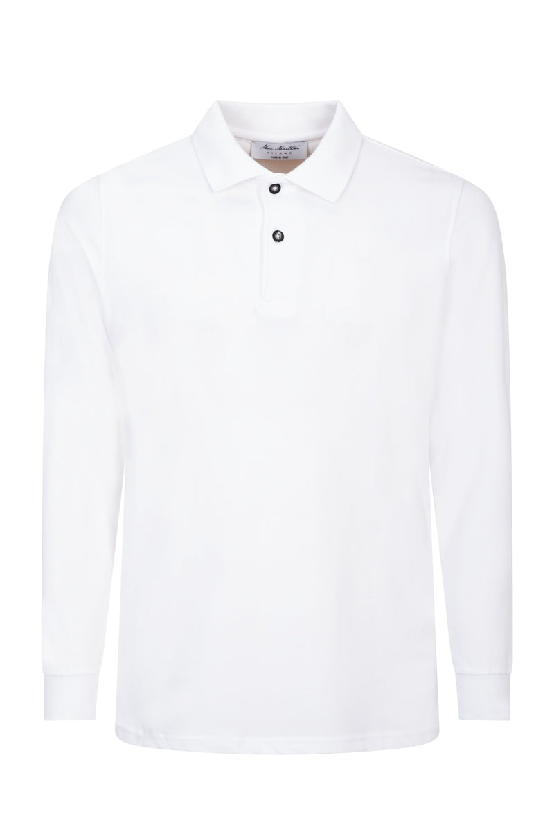 Polo Maniche Lunghe Bianca