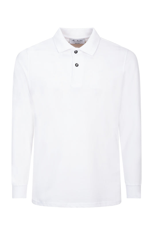 Polo Maniche Lunghe Bianca