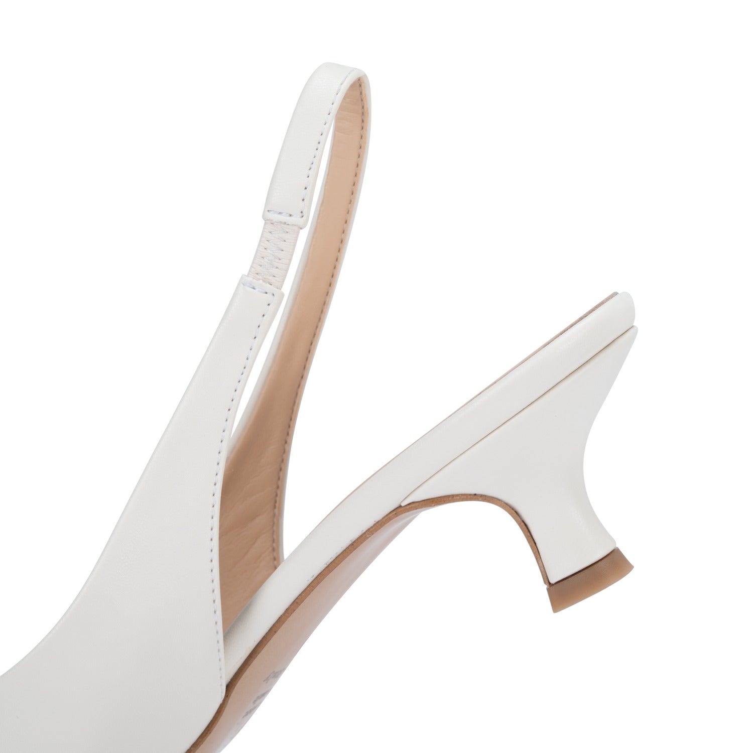 Scarpe Made in Italy Tacco Basso Colore Off White