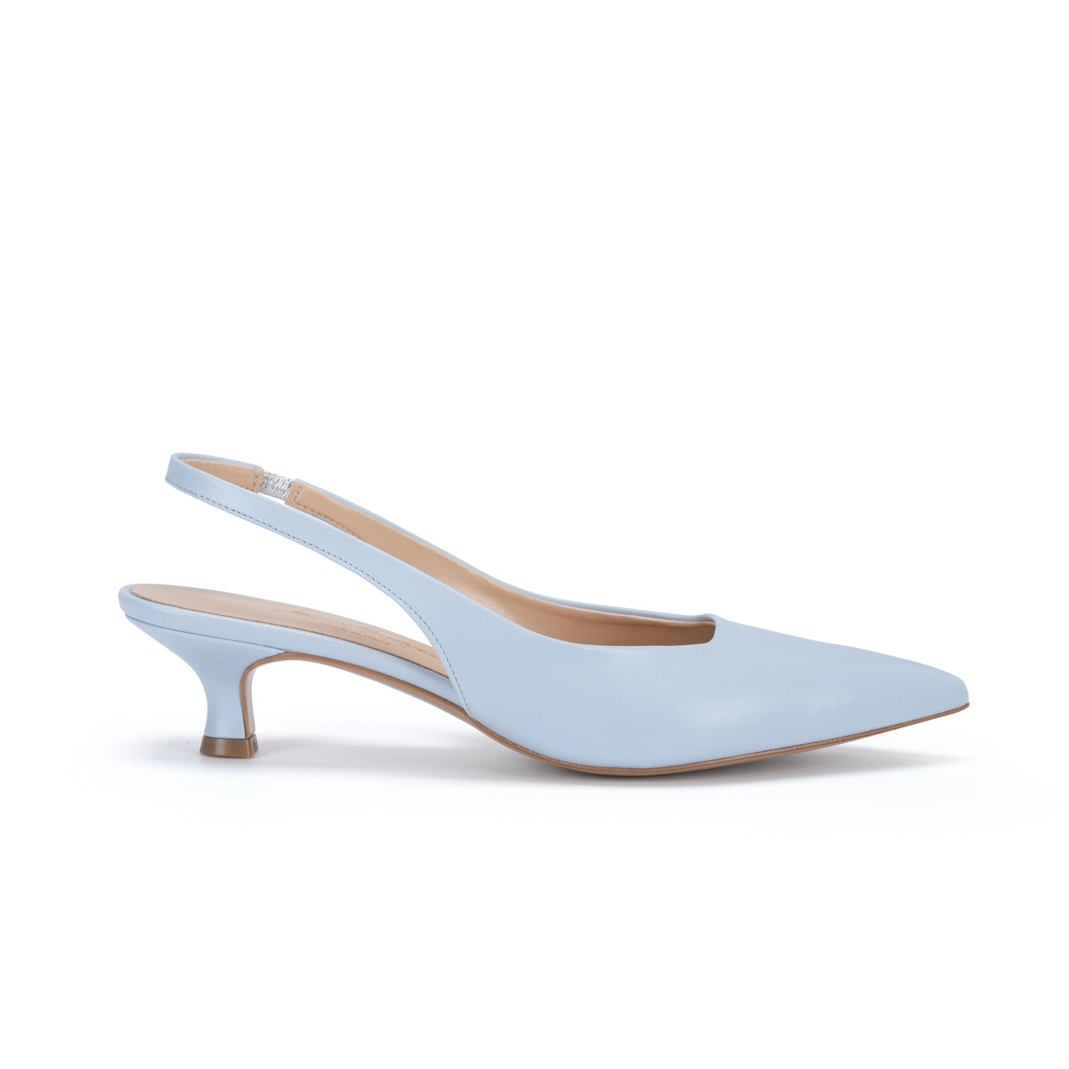 Scarpe Made in Italy Tacco Basso Colore Celeste