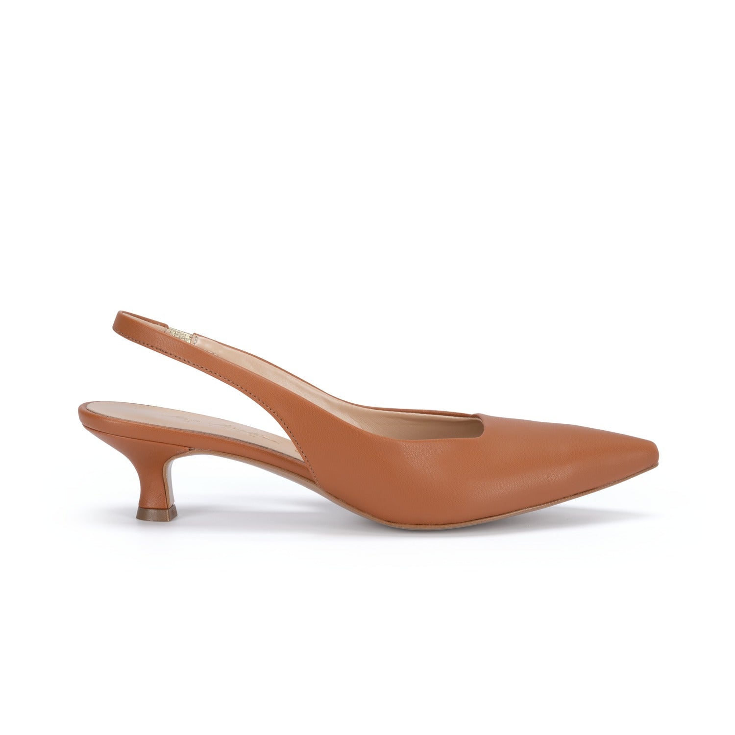 Scarpe Made in Italy Tacco Basso Colore Cuoio