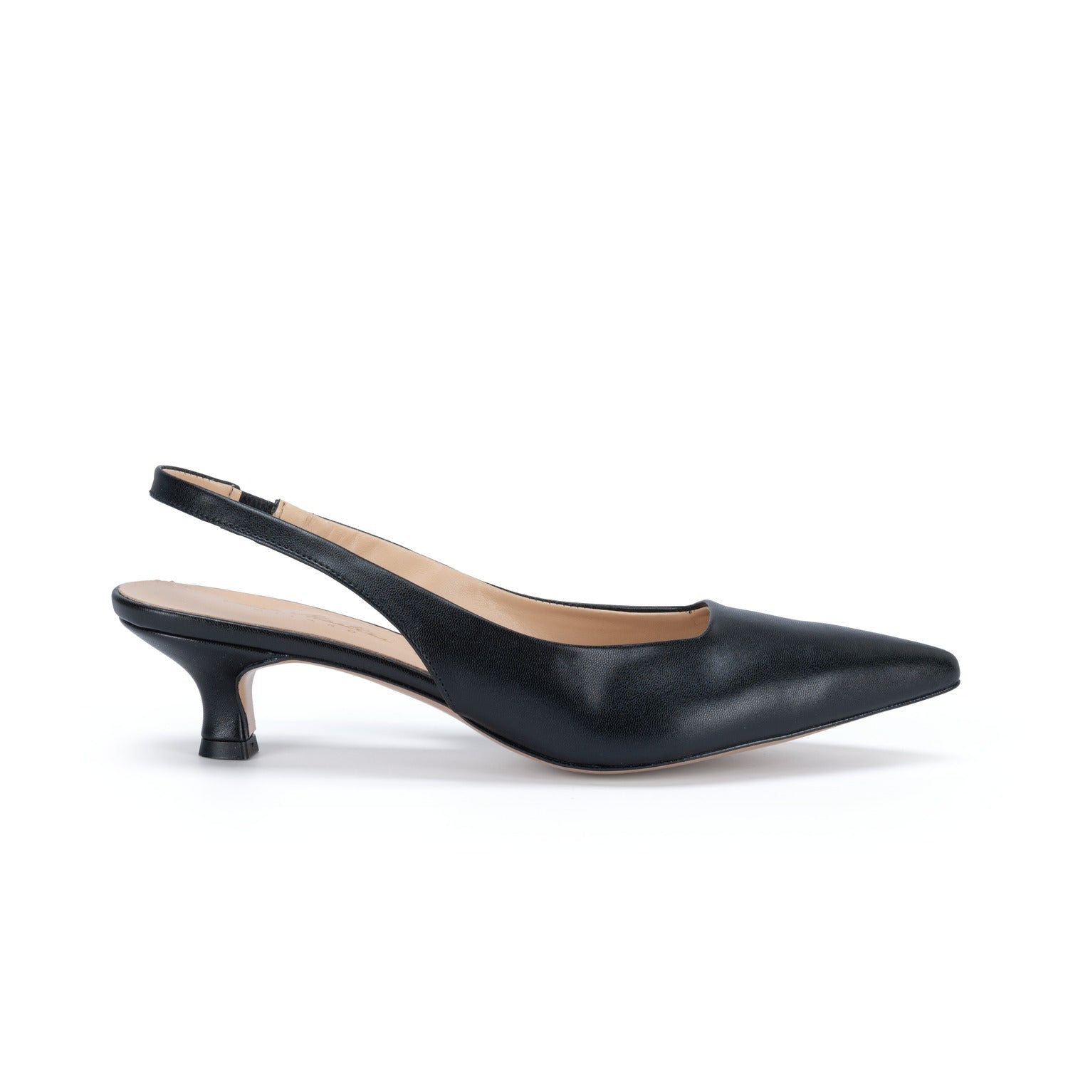 Scarpe Made in Italy Tacco Basso Colore Nero