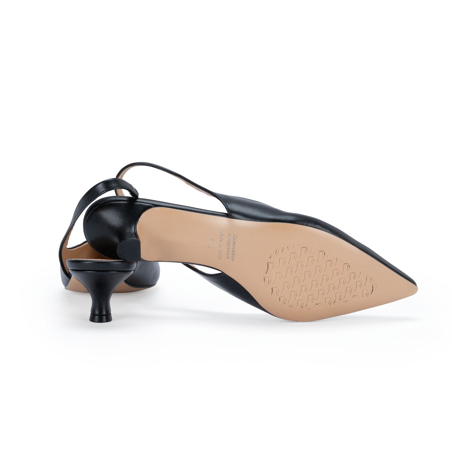 Scarpe Made in Italy Tacco Basso Colore Nero
