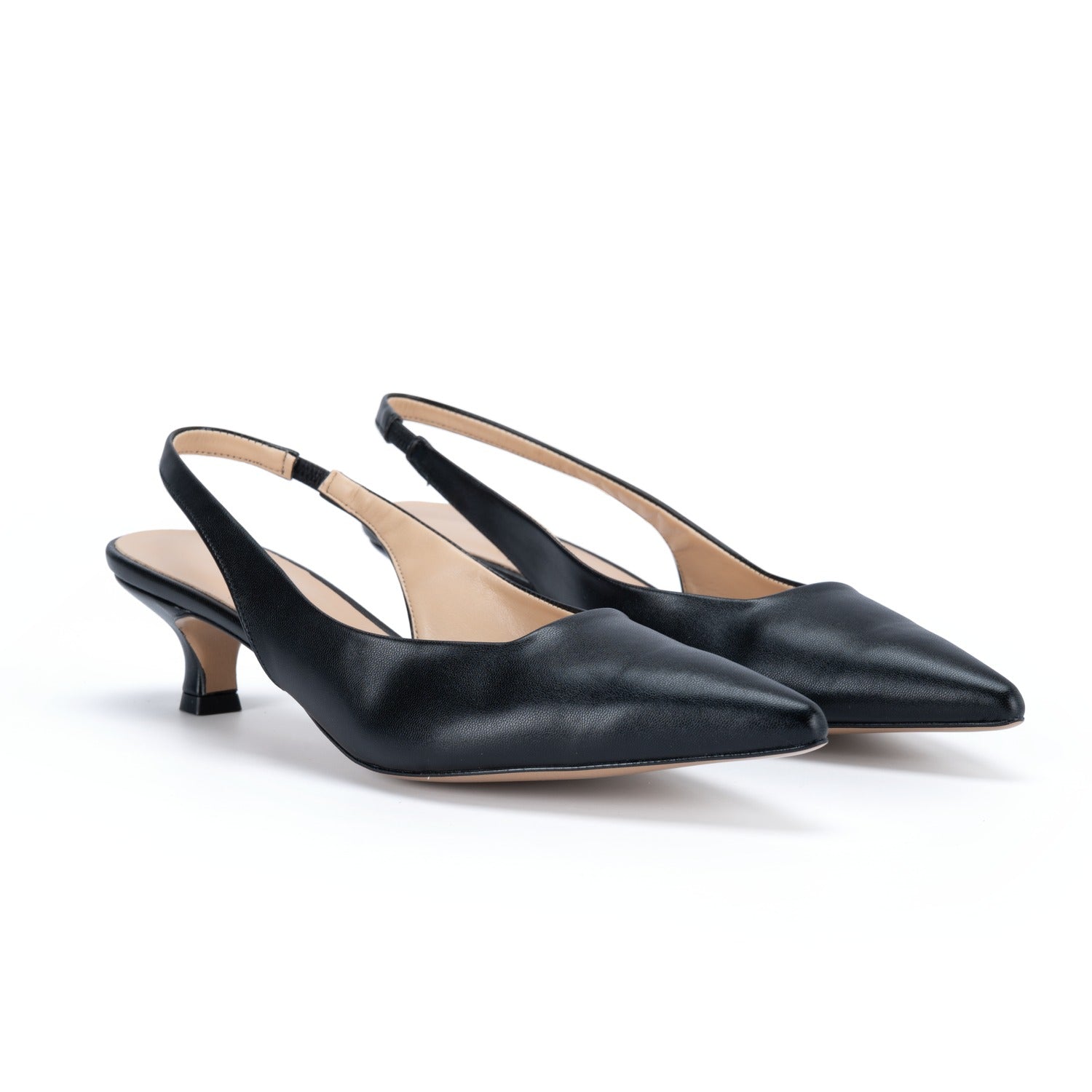 Scarpe Made in Italy Tacco Basso Colore Nero