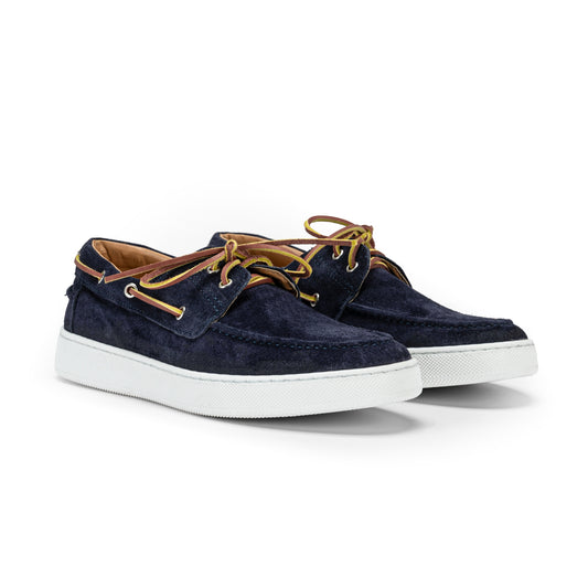 Scarpa a Barca Camoscio Blue