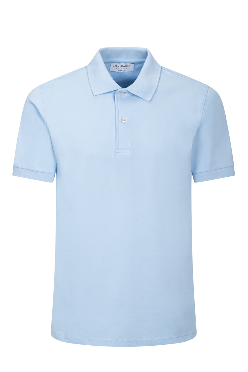 Polo bleu clair à manches courtes
