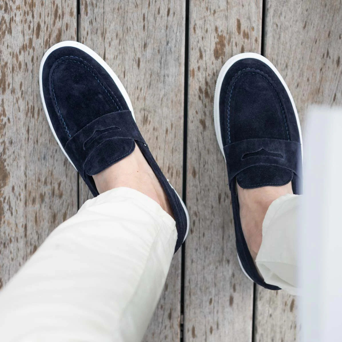 Mocassino Camoscio New Blue