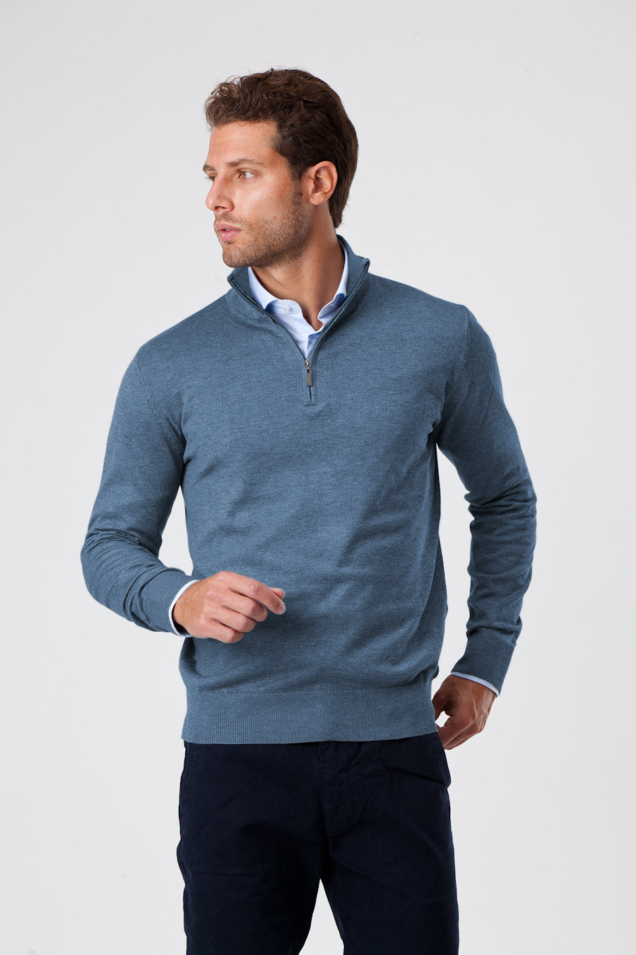 Maglione 23 Lana Merino Blue Denim