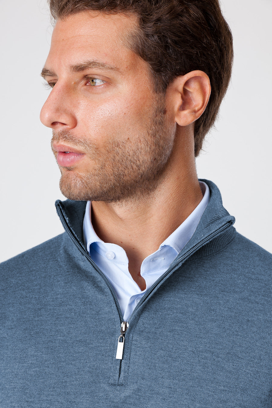 Maglione 23 Lana Merino Blue Denim