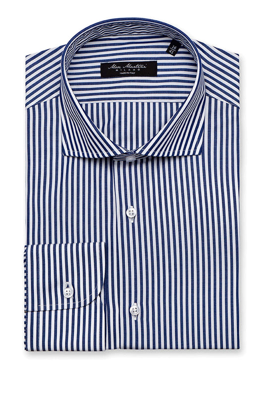 Blue Striped No-Iron Shirt