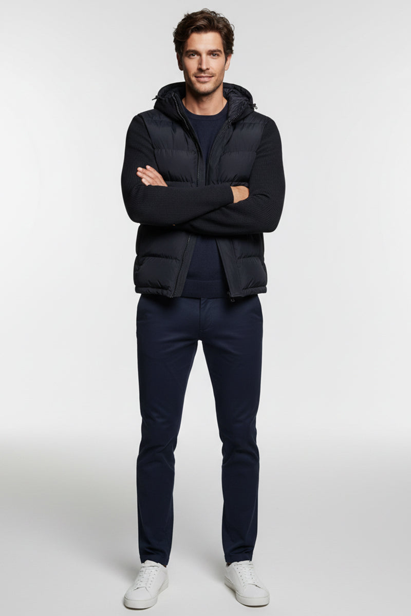 Giubbino Maglione Blue con Cappuccio