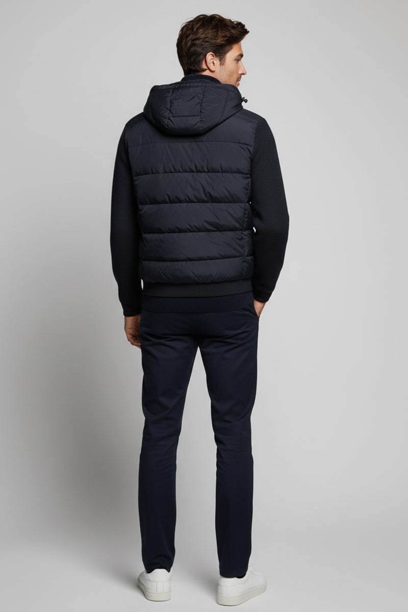 Giubbino Maglione Blue con Cappuccio