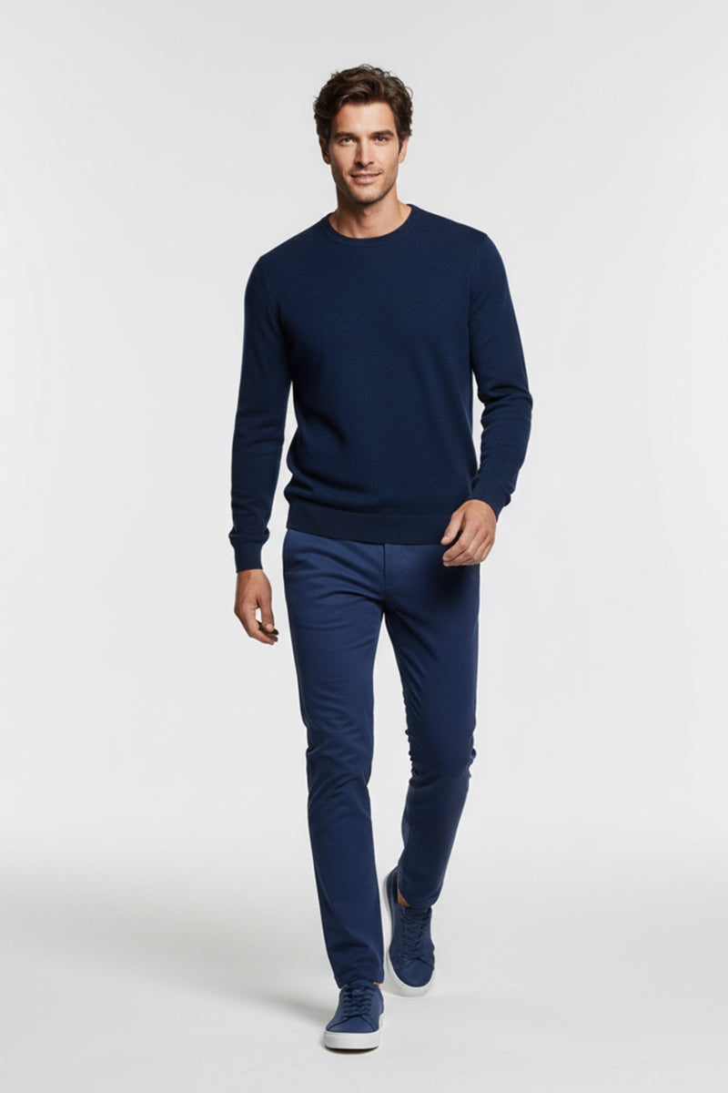 Girocollo Blue Royal Cashmere e Lana Merinos