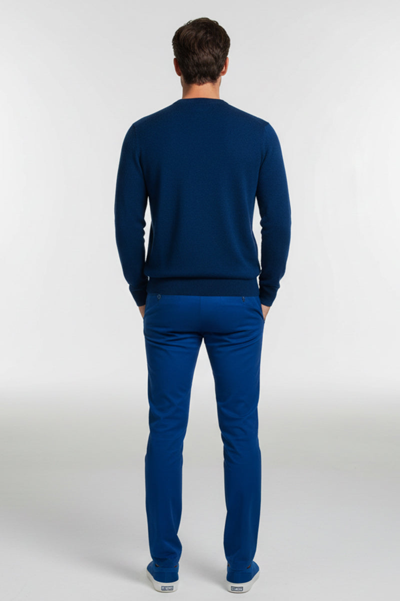 Girocollo Blue Royal Cashmere e Lana Merinos