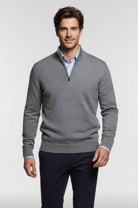 Mezza Zip Grigio Cashmere e Lana Merinos