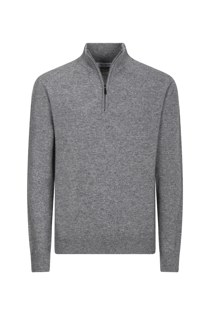 Demi-zip en viscose gris moyen (3)
