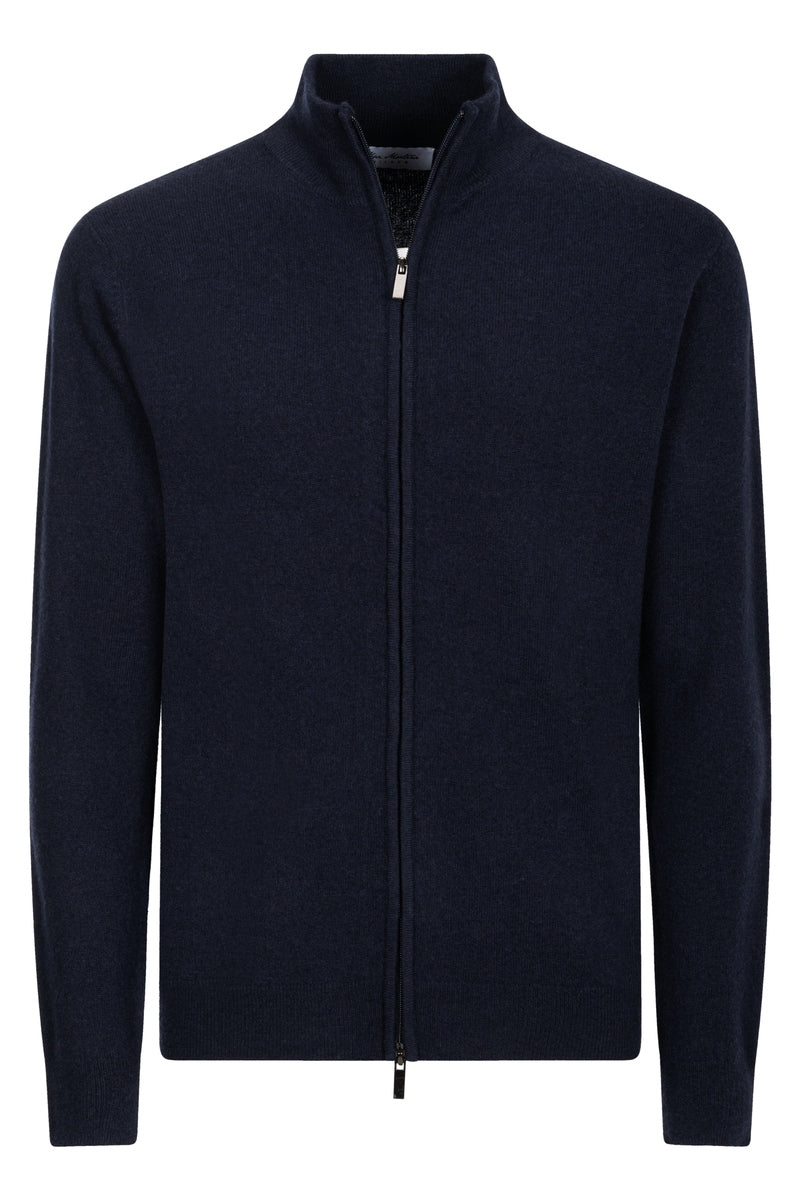 Zip in viscose blue navy