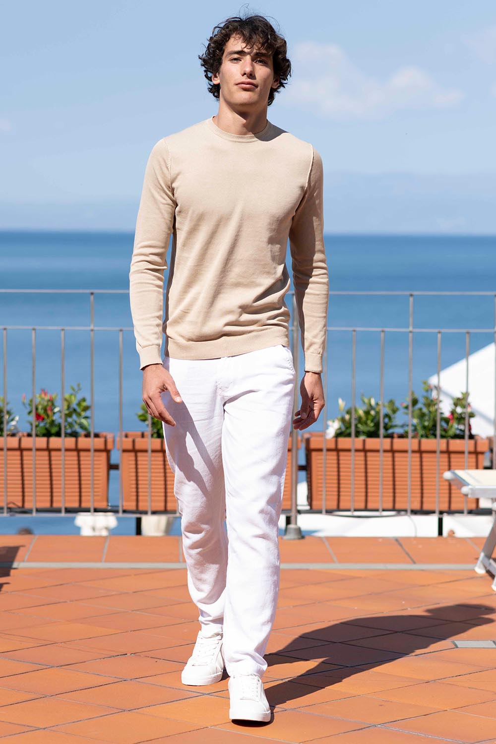 Jersey de algodón beige