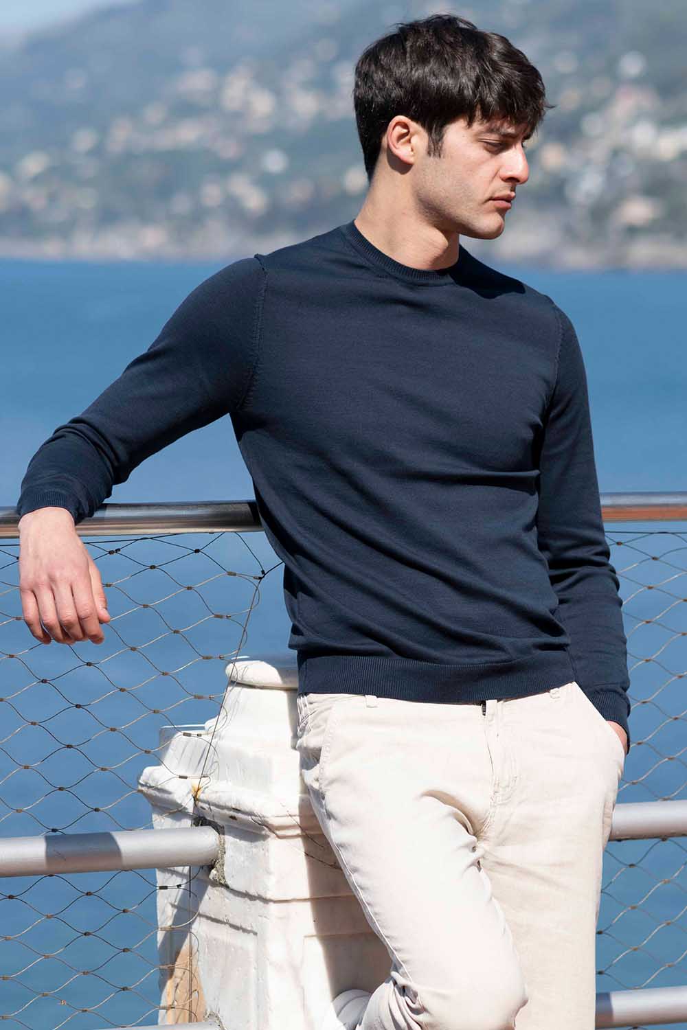 Jersey de algodón azul