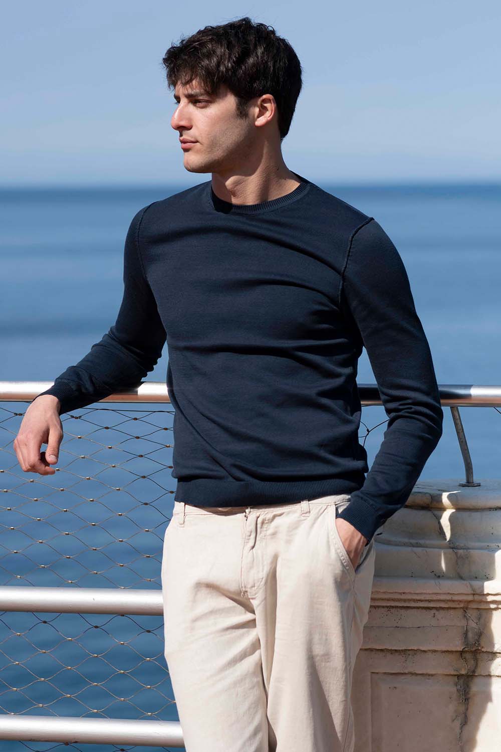Jersey de algodón azul