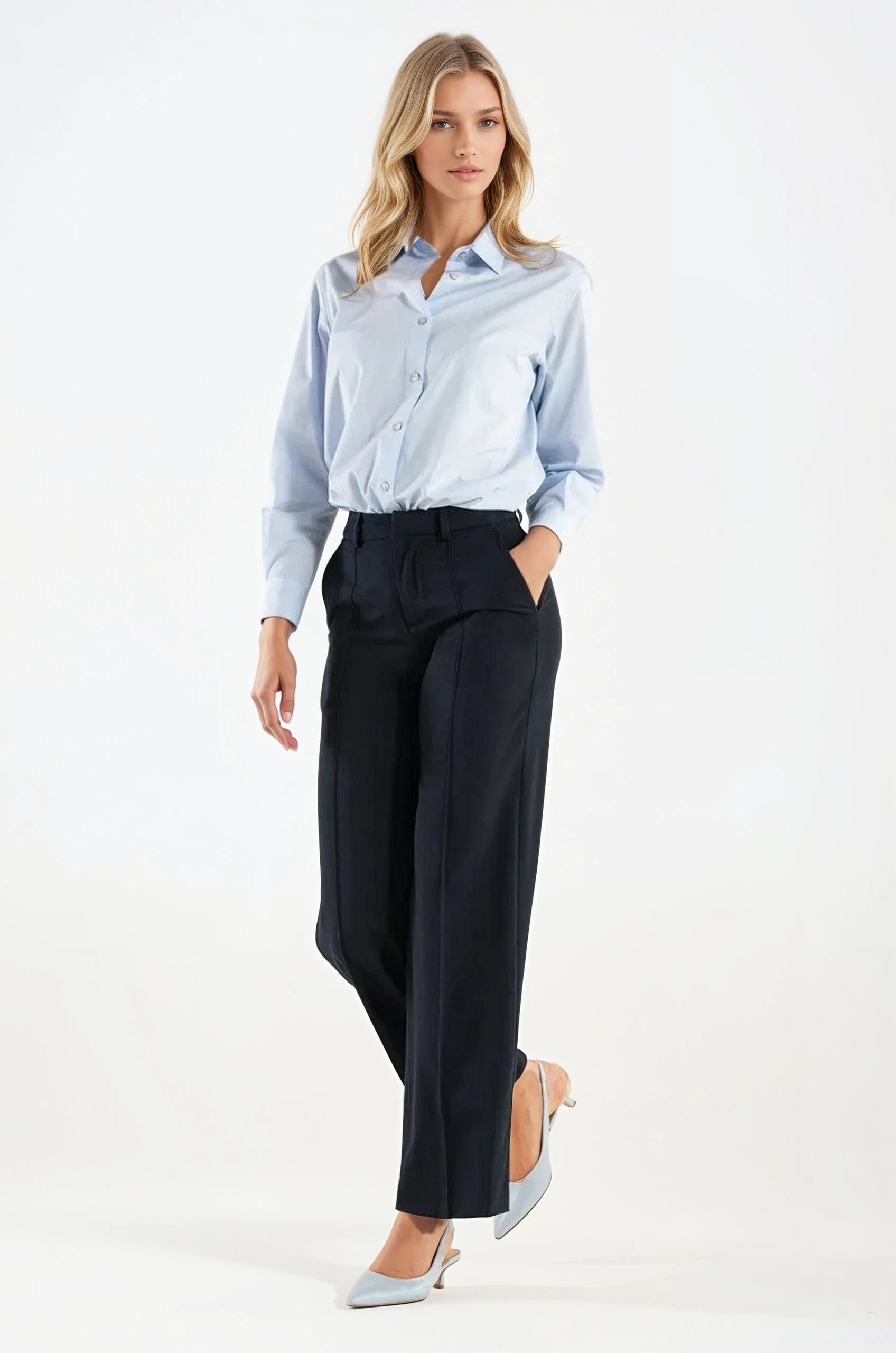 Camicia di Cotone Celeste Milano