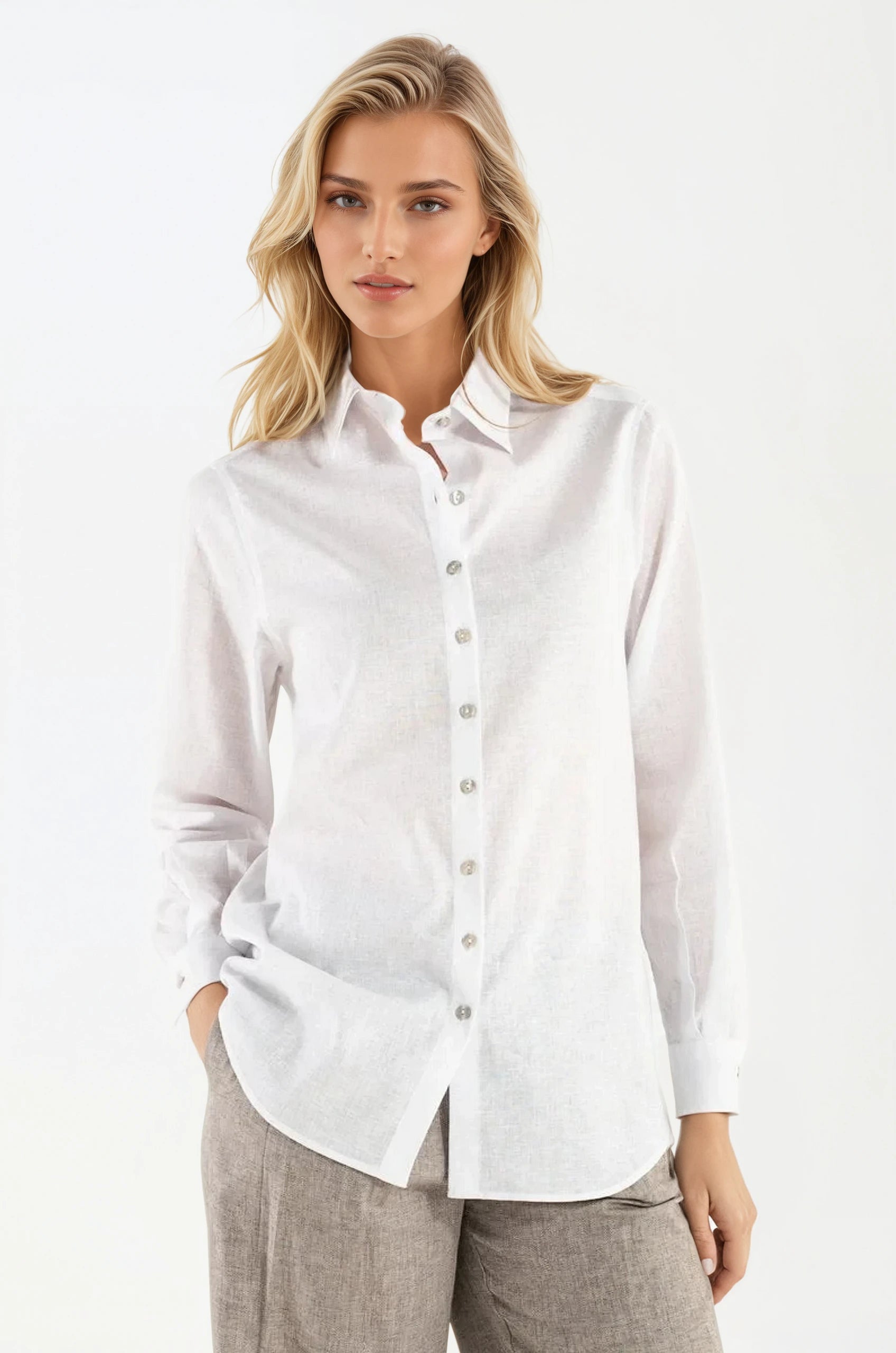 Camicia di Lino Bianca Portofino