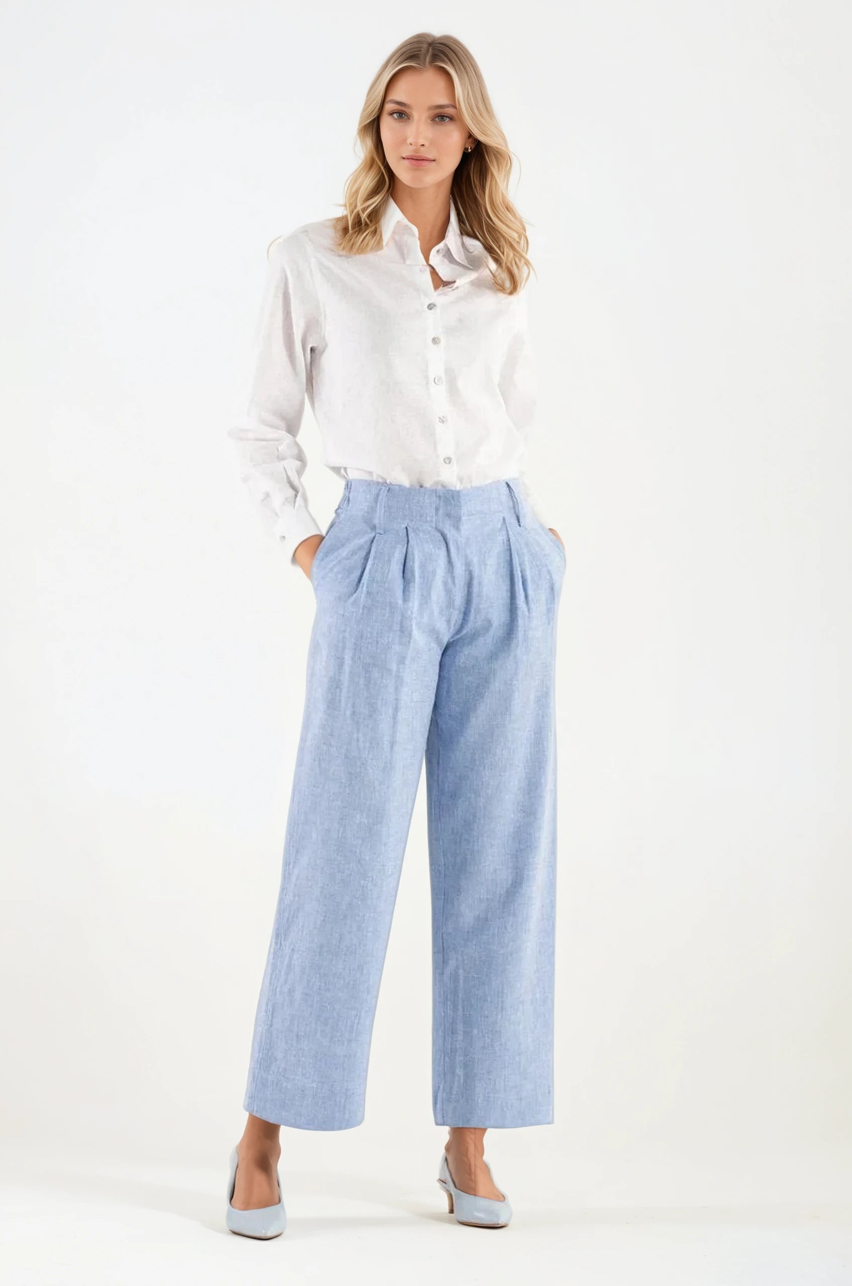 Pantalone Milano Colore Cielo