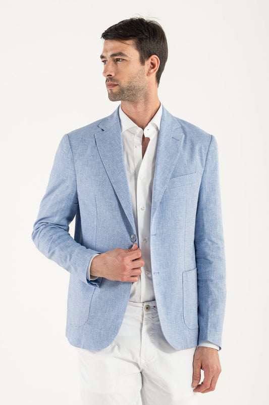 Blazer Celeste Lino/Cotone