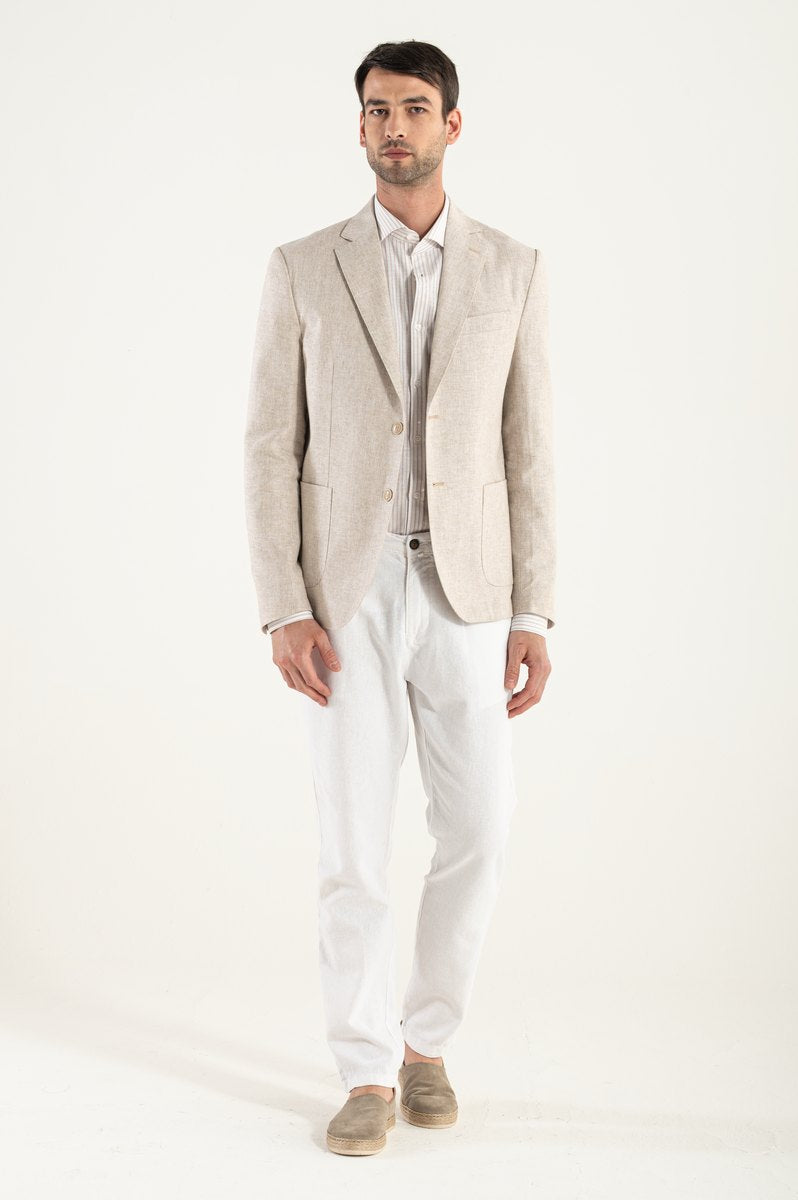 Blazer Beige linen/cotton