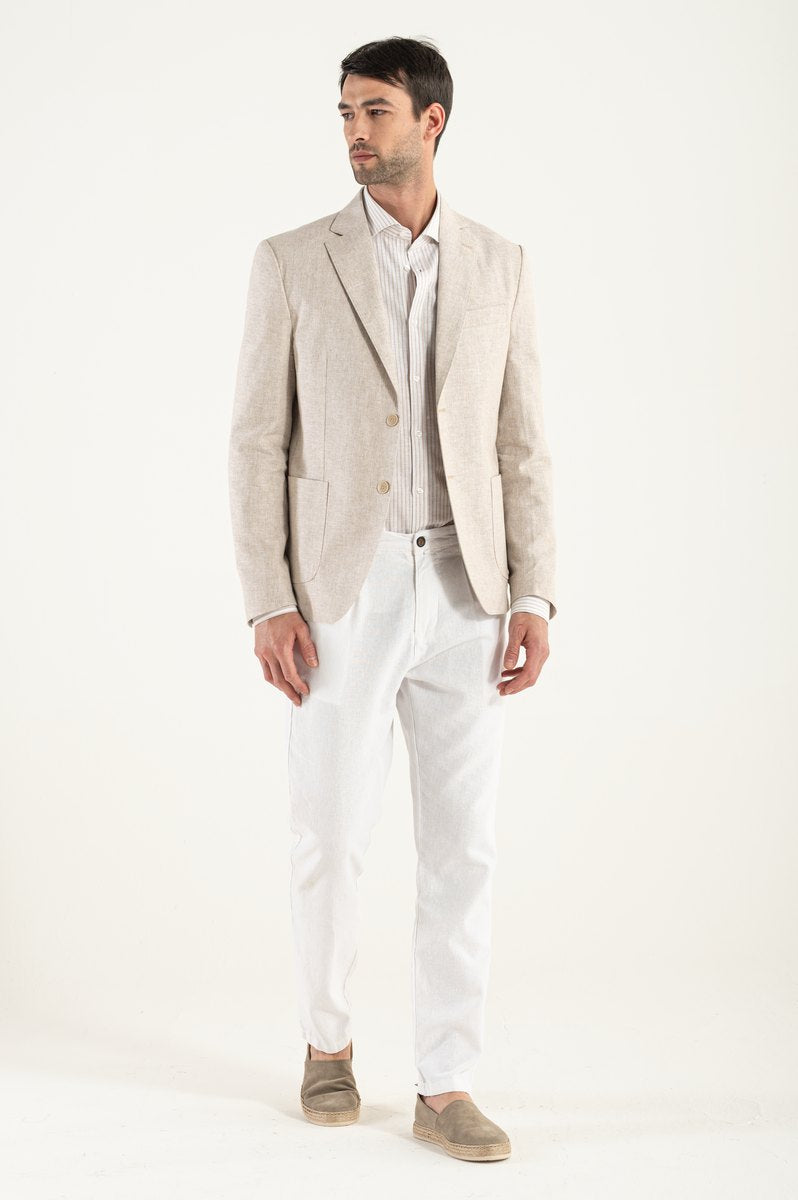 Blazer Beige linen/cotton
