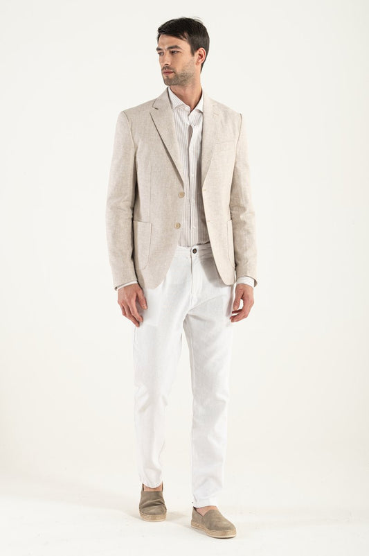 Blazer Beige Lino/Cotone