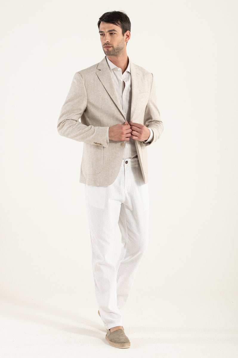 Blazer Beige linen/cotton