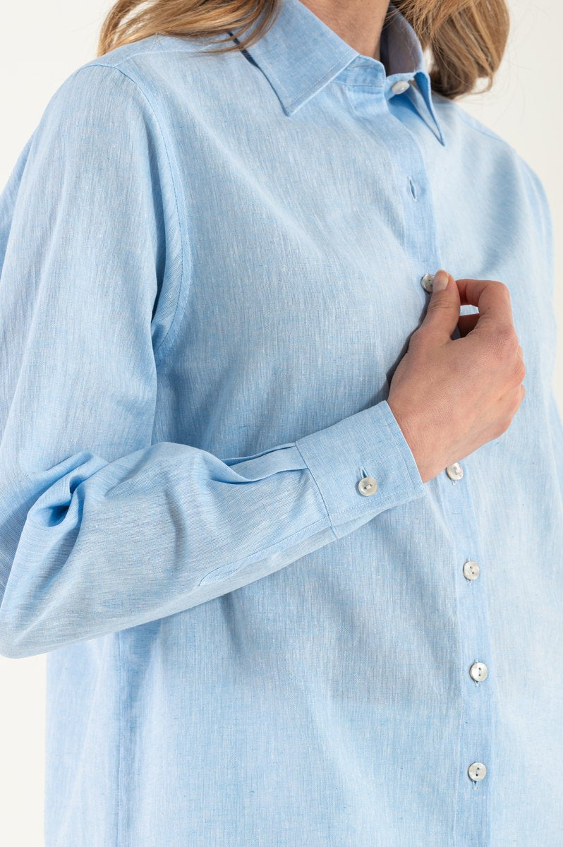Camicia di Lino Celeste Portofino