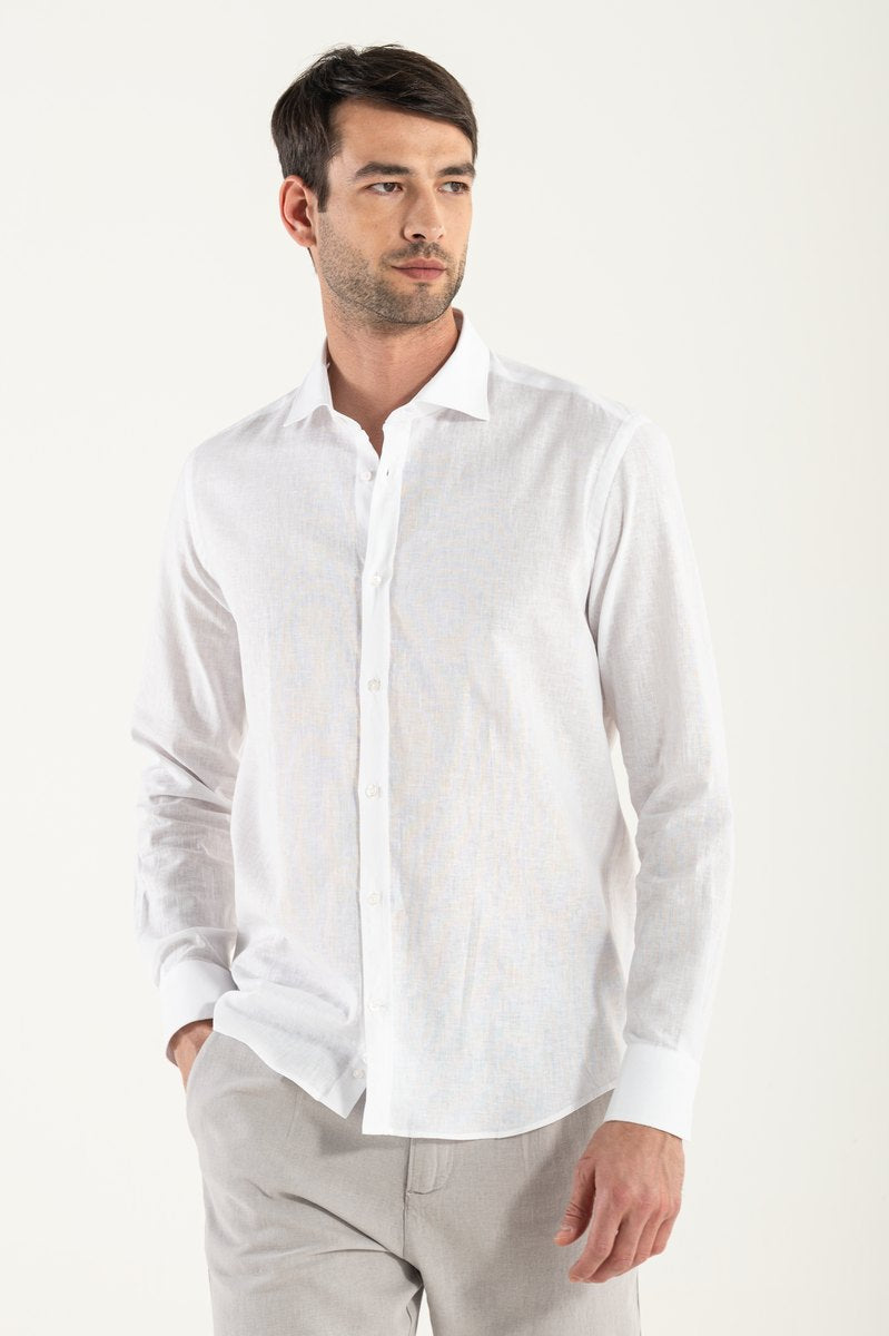 White linen shirt