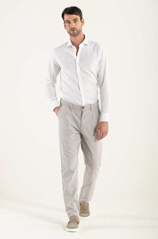 Pantalon en lin gris