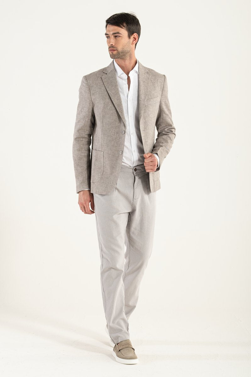 Lino/Cotton Blazer Camel