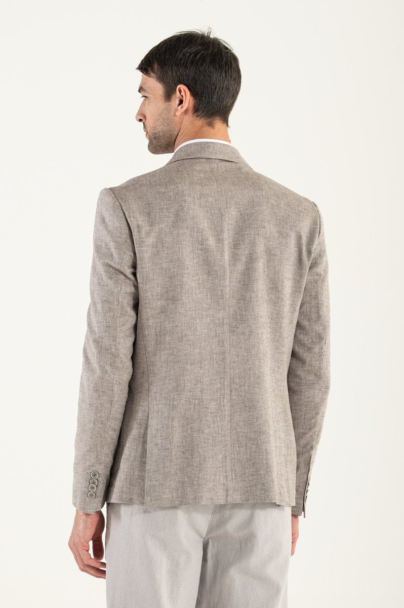Lino/Cotton Blazer Camel