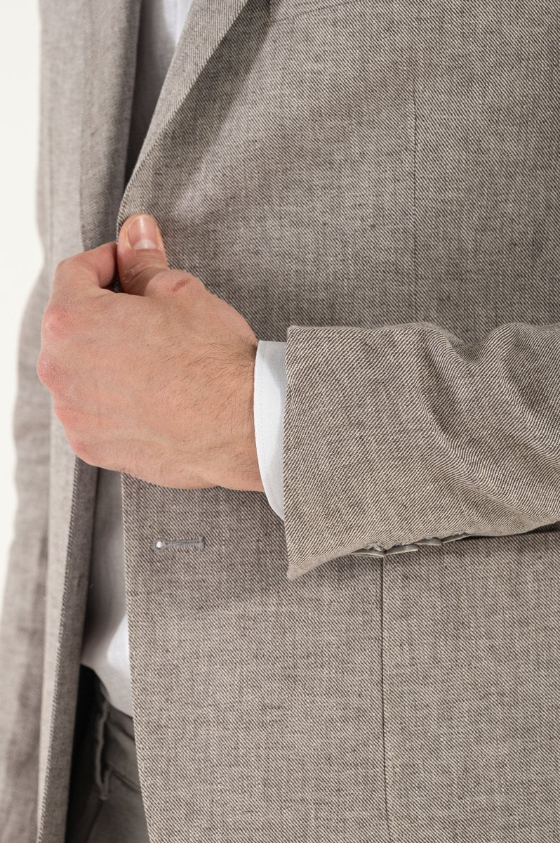 Lino/Cotton Blazer Camel