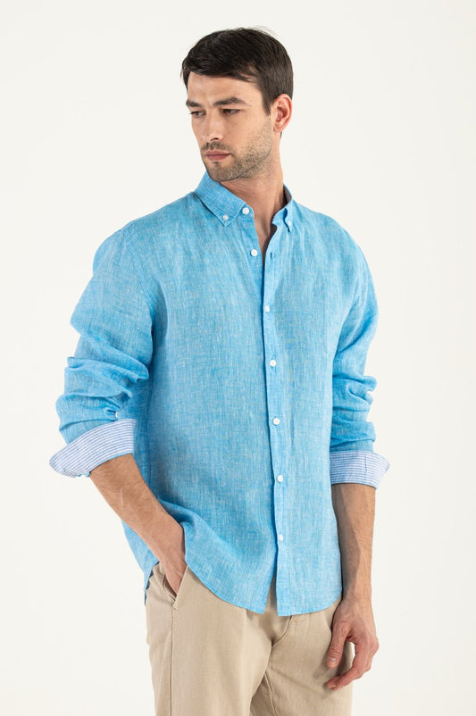 Camicia di Lino Turchese