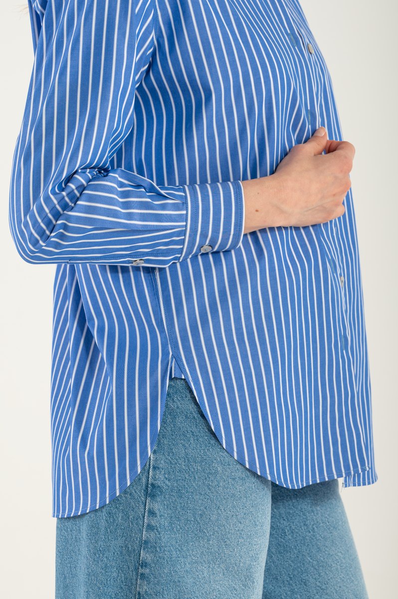 Camicia di Cotone Rigata Blue Milano