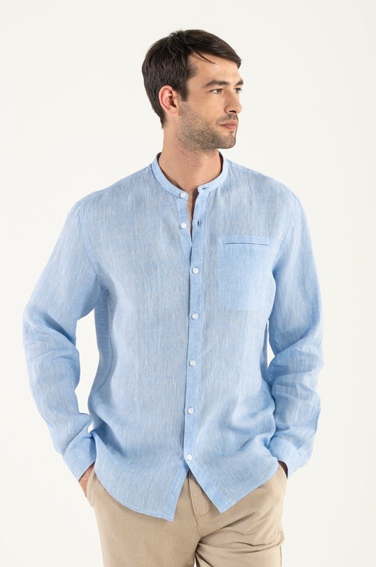 Camicia di Lino Celeste