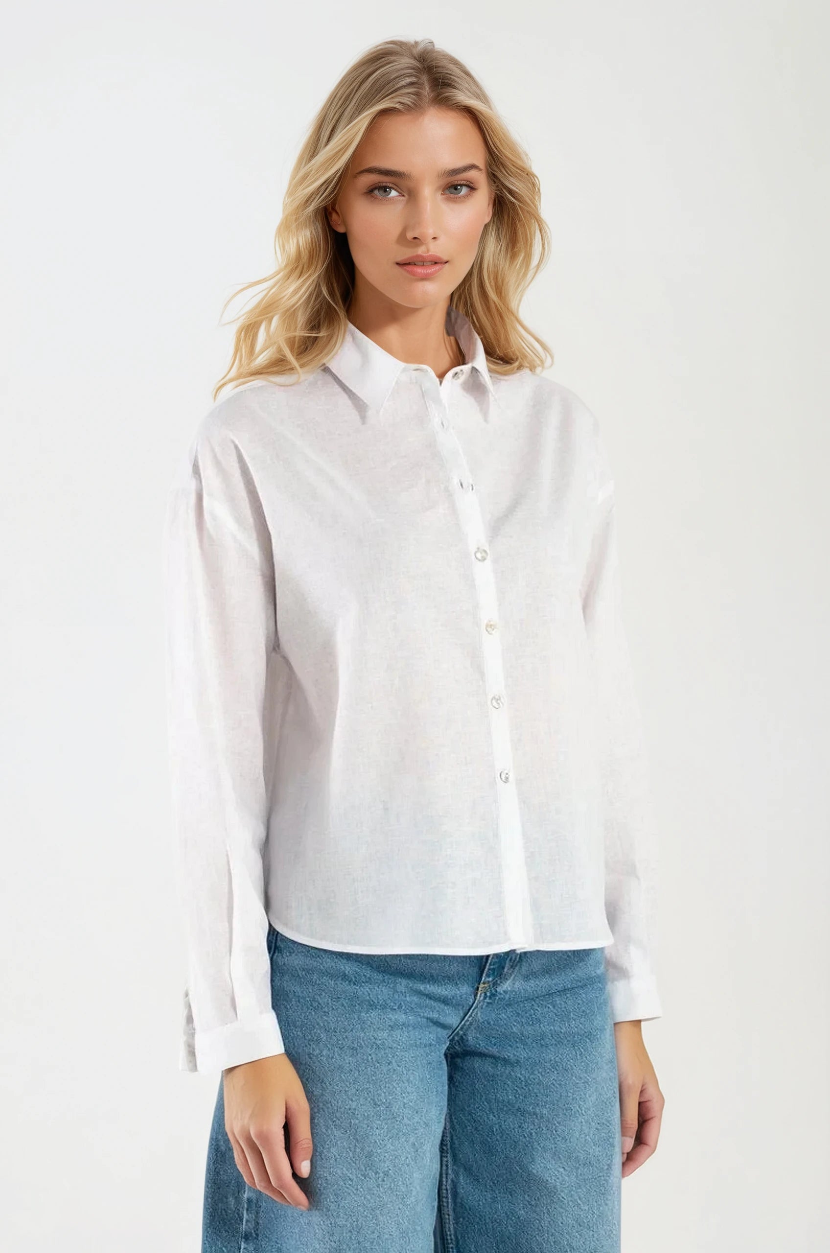 Camicia di Lino Bianca Monte Carlo
