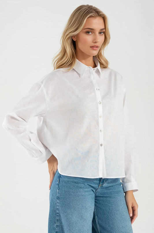 Camicia di Lino Bianca Monte Carlo