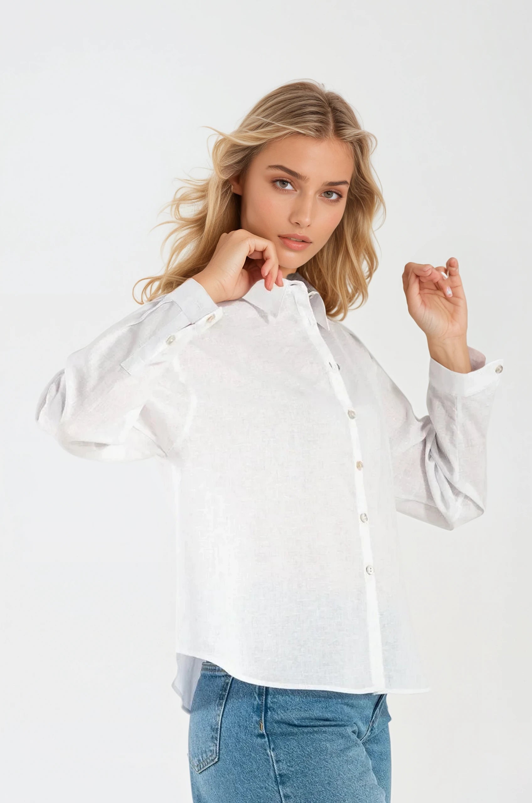 Camicia di Lino Bianca Monte Carlo