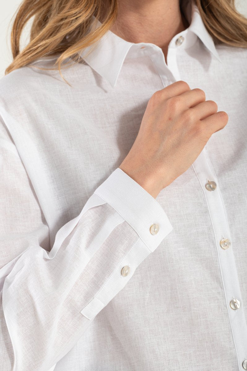 Camicia di Lino Bianca Monte Carlo