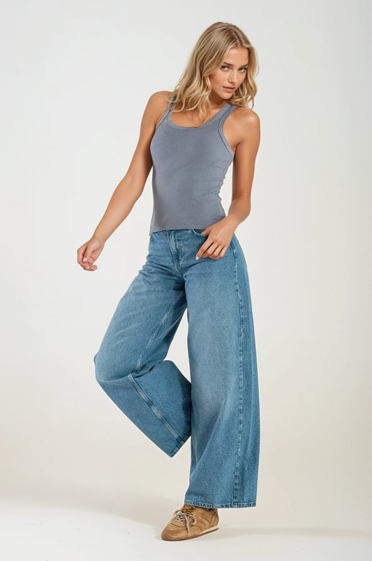 Canottiera da Donna in Cotone Blue