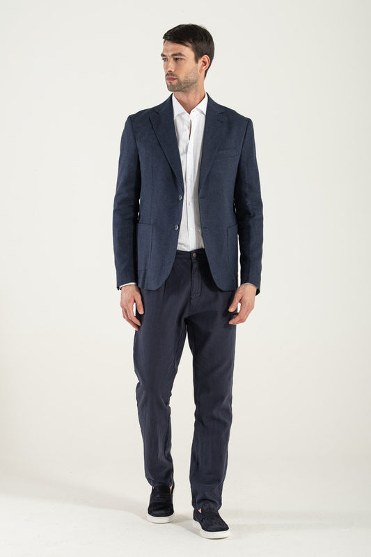 Robe de coton Lino bleu fabriqué en Italie