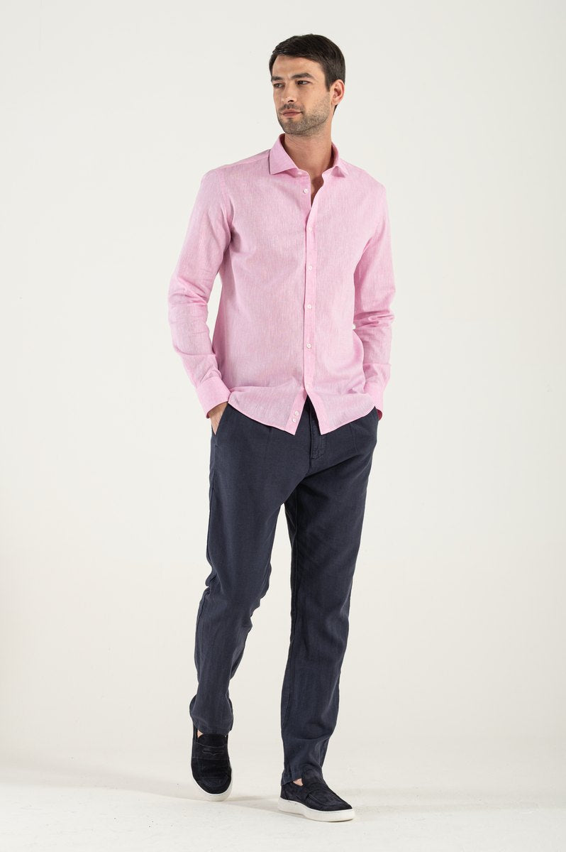 Pink linen shirt