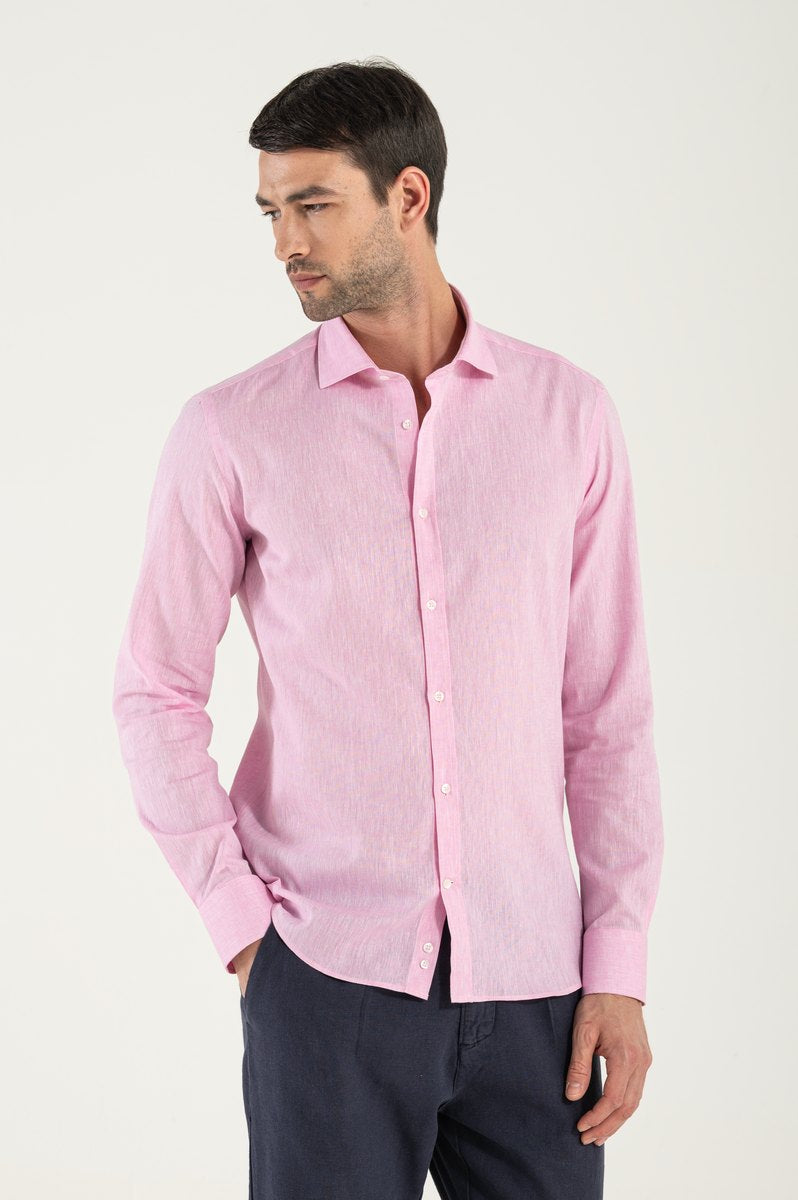 Pink linen shirt